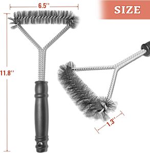 Cepillo para Parrilla <span class=keywords><strong>de</strong></span> 12 Pulgadas con Soporte, Cepillo <span class=keywords><strong>de</strong></span> Limpieza para Barbacoa <span class=keywords><strong>de</strong></span> Acero Inoxidable Resistente, Herramientas <span class=keywords><strong>de</strong></span> <span class=keywords><strong>Cocina</strong></span> para Exteriores, Parrillas <span class=keywords><strong>de</strong></span> Gas/Horno/Carbón, Plástico - Product Image 3