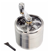 Moulin à épices sec personnalisé à 4 couches avec secoueur d'herbes de 55mm en alliage de zinc durable pour fumer accessoire en métal