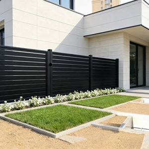 Paneles <span class=keywords><strong>de</strong></span> Cerca <span class=keywords><strong>de</strong></span> Jardín <span class=keywords><strong>de</strong></span> Aluminio Negro, Diseño Moderno <span class=keywords><strong>de</strong></span> <span class=keywords><strong>Listones</strong></span> Horizontales, Cercado <span class=keywords><strong>de</strong></span> Privacidad con Fijación Oculta con Tornillos - Product Image 3
