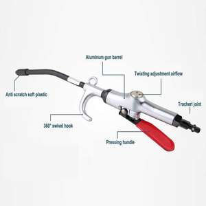 Deko — pistolet à Air comprimé avec protection en caoutchouc, buse de flux d'air adapté aux accessoires de compresseur d'air, pistolet anti-poussière - Product Image 4