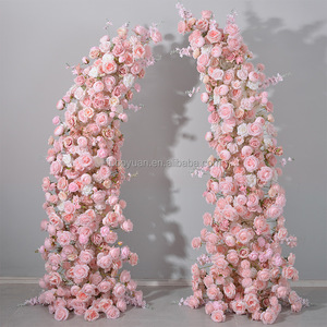 V Artificial Rosa Hortensia floral cuerno medio arco blanco bebé respiración portátil boda telón de fondo otoño lujo propuesta flor arcos - Product Image 3