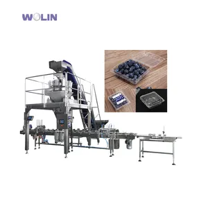 WL automatic feeding weighing plastic tray box load fill lid packing line solution system cup filling sealing machine