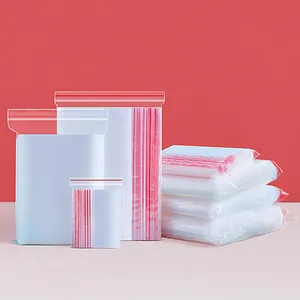 Ustom-bolsa de plástico transparente para almacenamiento de alimentos, soporte de plástico con cierre hermético