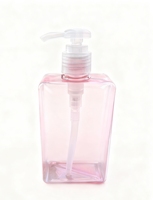 Flacon à pompe carré en plastique de 280ml-Distributeur de liquide rechargeable transparent pour lotion, shampooing, savon pour les mains