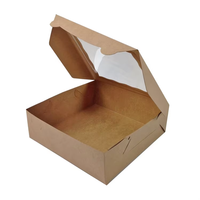 Boîte à brownies carrée personnalisée en papier kraft avec fenêtre 7x7x1,5, emballage pour boulangerie, qualité alimentaire