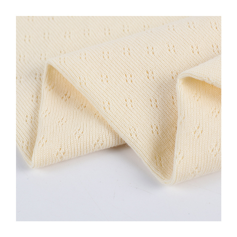 Organic cotton loop transfer mesh jacquard rib knitted fabric for baby can print