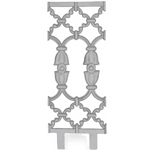 BM-0188 Garde-corps de balcon et d'escalier en fonte galvanisée argentée, robuste et durable, moderne, réglable pour la sécurité des balcons et des porches - Product Image 1