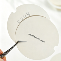 Boîte à ongles ronde en papier, forme circulaire de luxe, blanc crème, emballage artisanal pour ongles, vente en gros de bijoux