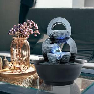 น้ำพุตั้งโต๊ะตกแต่งบ้านสไตล์ฮวงจุ้ย พร้อมไฟวิ่ง น้ำพุตั้งโต๊ะในร่ม - Product Image 5