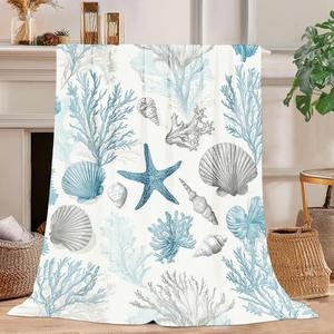 Marine Life Flannel Blanket <b>Throw</b> Blanket Nap Blanket Breathable Skin Friendly <b>for</b> Bed Sofa <b>Couch</b> Custom Print Bulk Wholesale - Product Image 2