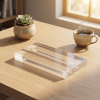Support de menu en acrylique 3 mm, porte-nom en plastique, base de présentation, panneau publicitaire pour supermarché, fente pour bureau, finition mate