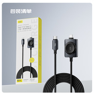 Câble de charge 2-en-1 BASEMO 100W Type-C pour iPhone/iPad/MacBook, chargeur magnétique pour montre, nylon tressé, transfert de données 480 Mbps