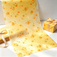 Feuilles de papier de soie florales jaunes automnales 17GSM pour emballage cadeau récolte d'automne, décorations de table Thanksgiving, emballage de boulangerie