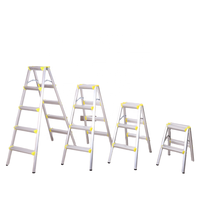 Expédition rapide, limite de poids 150 kg, échelle à double marche portable antidérapante résistante à la rouille, en aluminium EN 131 jaune pour les voyages et le camping