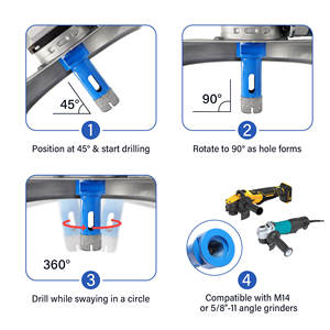 Kim cương khoan gạch Khoan <span class=keywords><strong>Bits</strong></span> Kit hợp kim thép kim cương lõi khoan bit cho đá cẩm thạch - Product Image 3
