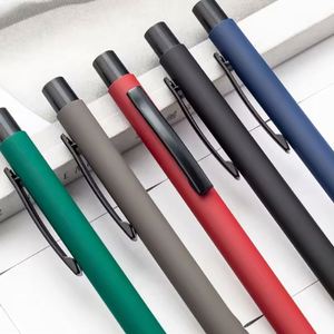 Commercial Office Supplies Promotional <b>Gifts</b> Rubber Coated Soft Touch Ballpoint <b>Pen</b> with Custom Logo Metal Engraving - Product Image 3