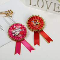 Insignia de Pin de botón para decoración de fiesta, cinta de premios de cumpleaños para niña y niño