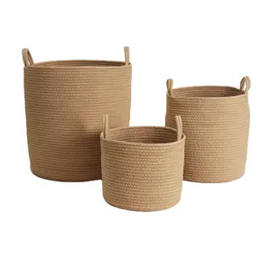 麻线手工编织储物篮可折叠脏衣服玩具杂物整理篮