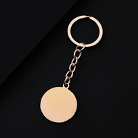 Porte-clés rond en métal Ywyougang, 4 couleurs, étiquette circulaire vierge, chaîne de porte-clés pour gravure laser personnalisée, cadeau