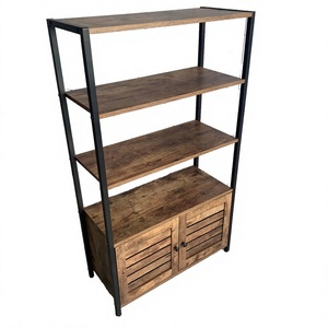 Mueble de Suelo Vintage Industrial de Madera y Metal con Puertas, Estantes y Almacenamiento para Sala de Estar - Product Image 2
