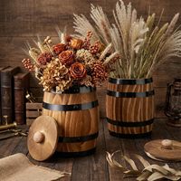 Pot de fleurs vintage en forme de baril de whisky, idéal pour la décoration de tables de mariage, la maison, le jardin intérieur et extérieur, la cuisine et les fêtes.