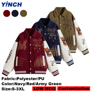 Giacca Invernale Verde Bordeaux 2026 da Uomo e Donna, Casual, Stile Baseball, Nuova Collezione, Giacca in Pelle Americana Heavy Industry alla Moda per Uomo - Product Image 1