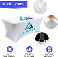 Couverture de table drapée personnalisée pour salon professionnel de nappe de 4ft/6ft/8ft avec bannière publicitaire imprimée de logo en couleur