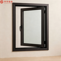 Ventana Abatible de Aluminio de Diseño Minimalista Moderno con Marco Limpio para Instalaciones Exteriores en Habitaciones de Hotel