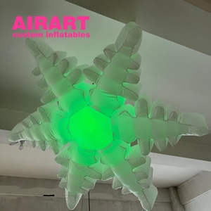 Flocon de neige gonflable éclairé par LED de couleur pour la boutique de bar de discothèque annonçant la décoration suspendue - Product Image 2