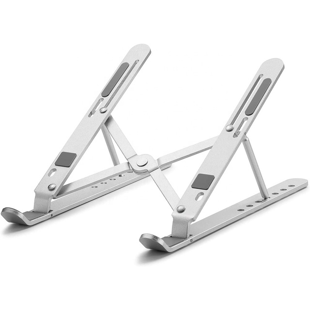 Portable Foldable Ergonomic Aluminum Laptop Stand Riser Adjustable Desktop Notebook Holder Compatible Home Office for Tablets PC