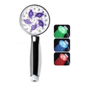 หัวฝักบัวไฟ LED 3สี-ก๊อกน้ำในห้องน้ำพร้อมเซ็นเซอร์อุณหภูมิ, ฝักบัวแบบมือถือประหยัดน้ำ - Product Image 1
