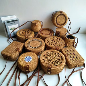 Bolsa de vid al por mayor, bandolera tejida a mano, bolsa artesanal de viaje para Pintalabios - Product Image 1