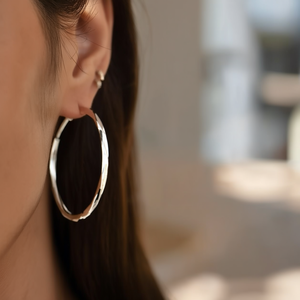 Pendientes de aro Shimod chapados en oro, aleación de zinc, geométricos, clásicos, unisex, joyería de moda E244 - Product Image 2