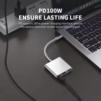 Hub USB3.0 C 3-en-1 de haute qualité pour HDMI, USB3.0, port PD, station d'accueil, adaptateur convertisseur USB 3.0 multifonction 3 en 1