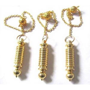 Pendentifs en métal plaqué or, chaîne spirale, pierres précieuses synthétiques de laboratoire (coupe brillante 30-50 mm) pour collier - Product Image 1