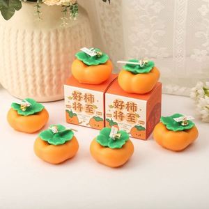 Bougie solide parfumée Ruyi en forme de kaki, sans fumée, pour décoration intérieure - Product Image 2