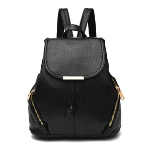 0901 Custom Wholesale OEM 2022 Rivet Leisure Fashion Cheap Large Student Travel PU Ladies Leather Bag Backpack