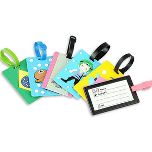 Targhette per bagagli in gomma morbida in PVC, grande e brillante, borsa da viaggio, etichette per valigie da viaggio con carta d'identità per viaggi - Product Image 4