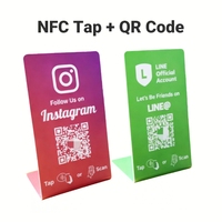 Support d'affichage NFC personnalisé sans contact pour cartes cadeaux Google, réseaux sociaux et avis, avec fonction Tap et support de code QR