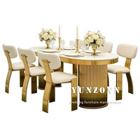 Tables de réception de mariage en acier inoxydable à vendre, plateau en MDF, table VIP de mariage, table de mariage de luxe dorée pour meubles d'événements
