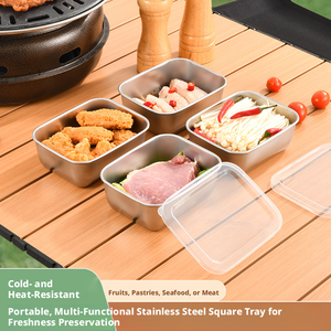 Leakproof Stainless Steel Food <b>Storage</b> Set – Stackable & Reusable Containers with Airtight Lids – Perfect for <b>Camping</b>, Picnics, - Product Image 3