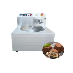 Continuous Small Chocolate Enrobing Machine Chocolate Tempering Melting Covering Machine With Vibrating Table For Sale