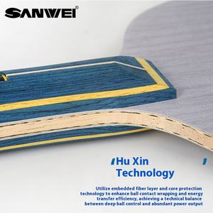 ไม้ปิงปอง Sanwei รุ่น SP-968 ระดับมืออาชีพ แผ่นคาร์บอน 5+2 ชั้น โครงสร้างไม้ยาว 5 ชั้น คาร์บอนไฟเบอร์ อุปกรณ์ศิลปะการต่อสู้ - Product Image 4