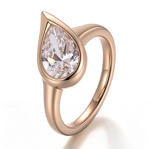 Nuovo Design da 1,5 ct con taglio a pera test di diamanti coltivati da laboratorio 18K 14K 10K <span class=keywords><strong>oro</strong></span> solido giallo Fashion <span class=keywords><strong>anelli</strong></span> anello fatto a mano per ragazze - Product Image 2