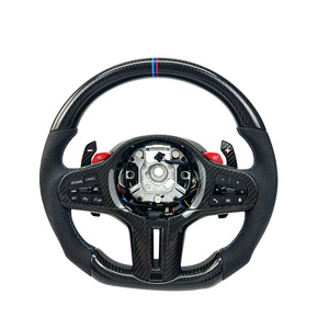 Volant sport hybride en cuir et fibre de carbone le plus vendu, couleur de surpiqûre personnalisable, prise en main de 40 mm pour - Product Image 1