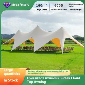 Carpa de Camping Extensible de Doble Capa de Material Oxford para Exteriores, Tipo Cuatro Estaciones, con <span class=keywords><strong>3</strong></span> Picos, con Capacidad para 30-40 Personas - Product Image 2