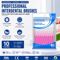 Brosse interdentaire en nylon DuPont souple pour appareils dentaires et implants, fil en acier inoxydable, cure-dent pour nettoyer les espaces interdentaires, ensemble de soins bucco-dentaires