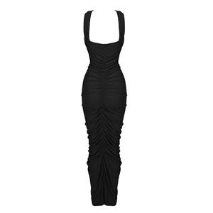 Dames Rode Western Stijl Strapless Midi Prom Dress Geplooide Party Cutout Casual Maxi Lengte Anti-Statische Odm Leveren Solide Patroon - Product Image 5