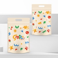 Sacs d'emballage autoportants refermables en PET+PE motif flocon de neige, design dessin animé, pour pâtisseries, snacks, bonbons, chips de pommes de terre, chewing-gum
