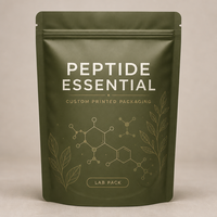 Pochette cosmétique personnalisée imprimée vide pour peptides végétaux frais, avec fermeture éclair, pour poudre de soin de la peau